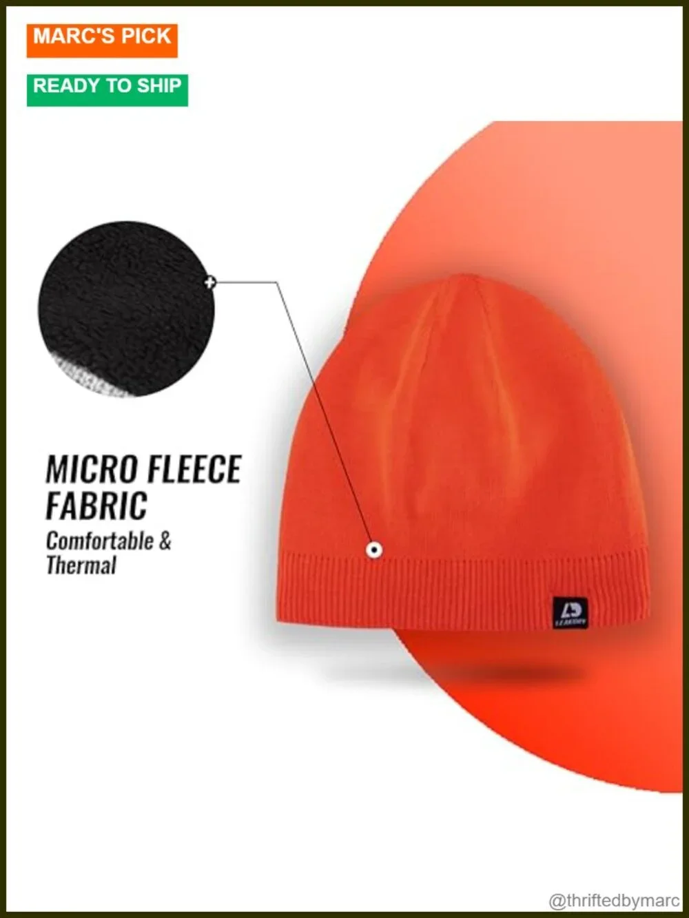 3-Layer Waterproof Beanie, Fleece Lined, Windproof Winter Hat for Skiing